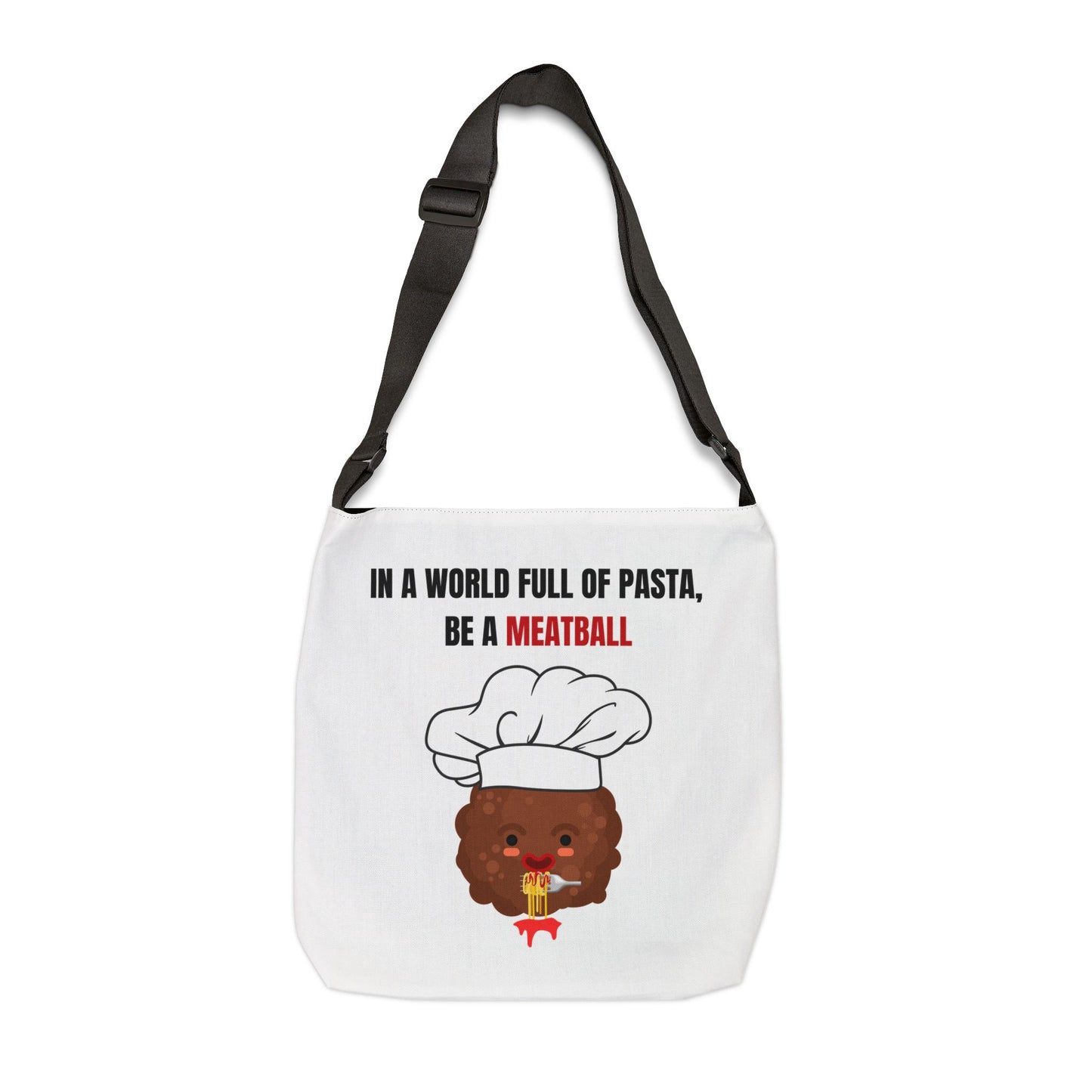 MEATBALL โ Funny Adjustable Tote Bag | Durable Everyday Shoulder Bag & Gag Gift