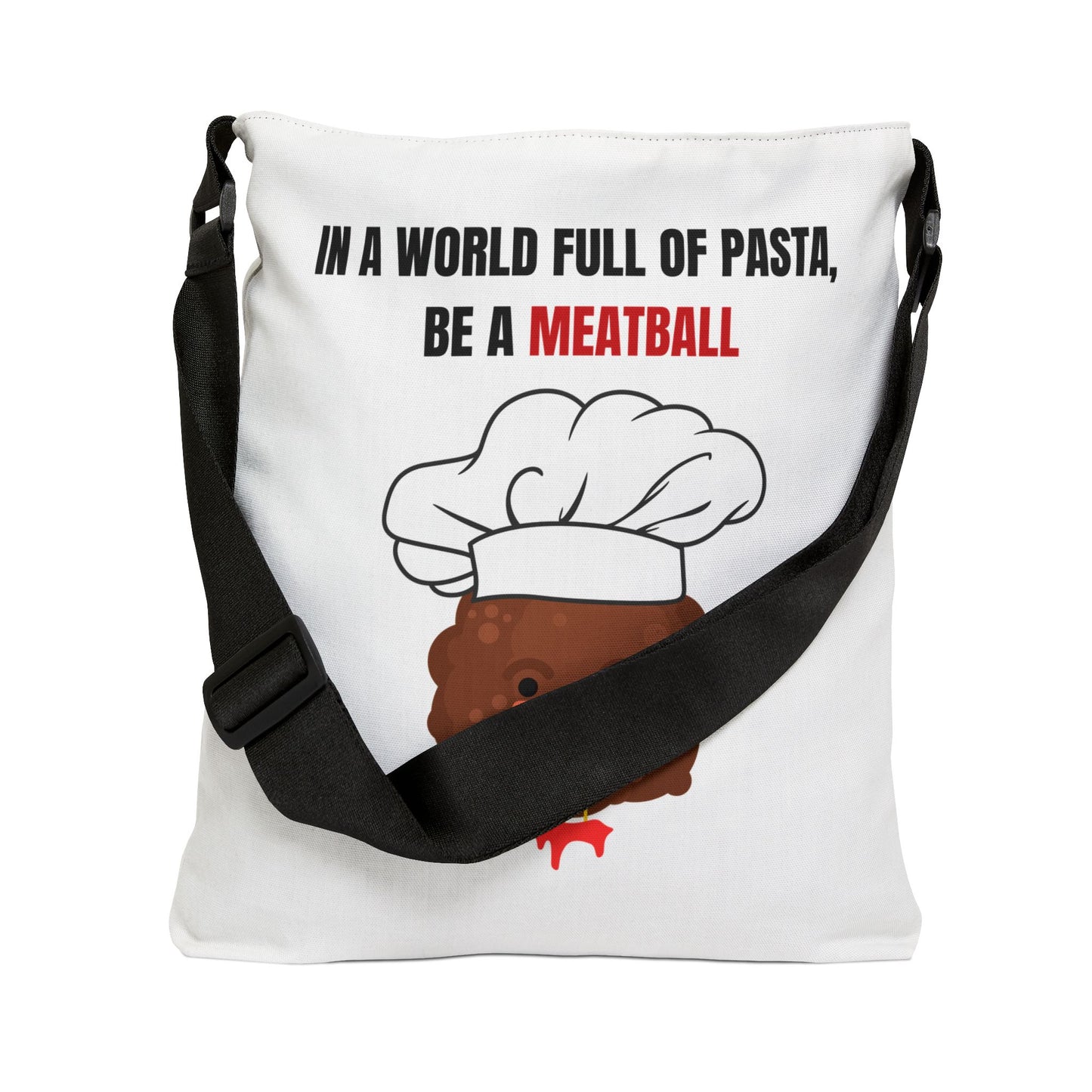 MEATBALL โ Funny Adjustable Tote Bag | Durable Everyday Shoulder Bag & Gag Gift