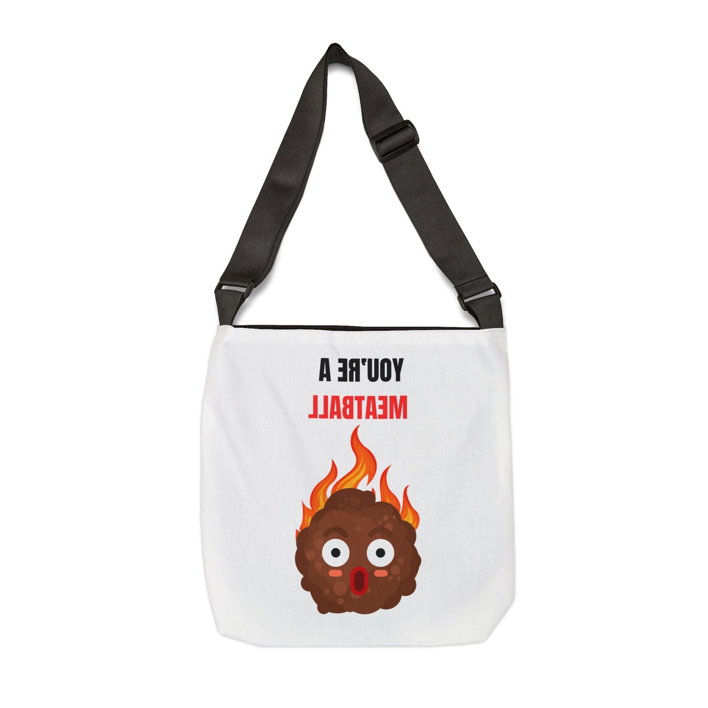 MEATBALL โ Funny Adjustable Tote Bag | Durable Everyday Shoulder Bag & Gag Gift