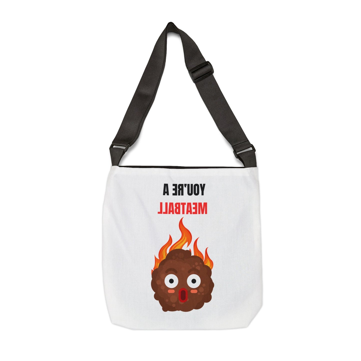 MEATBALL โ Funny Adjustable Tote Bag | Durable Everyday Shoulder Bag & Gag Gift