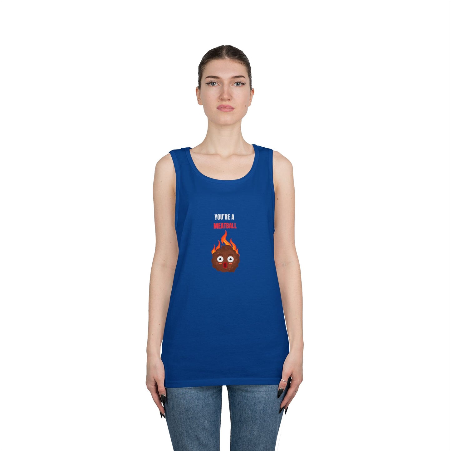 YOU'RE A MEATBALL – Funny Unisex Cotton Tank Top for Pasta Lovers & Goofballs
