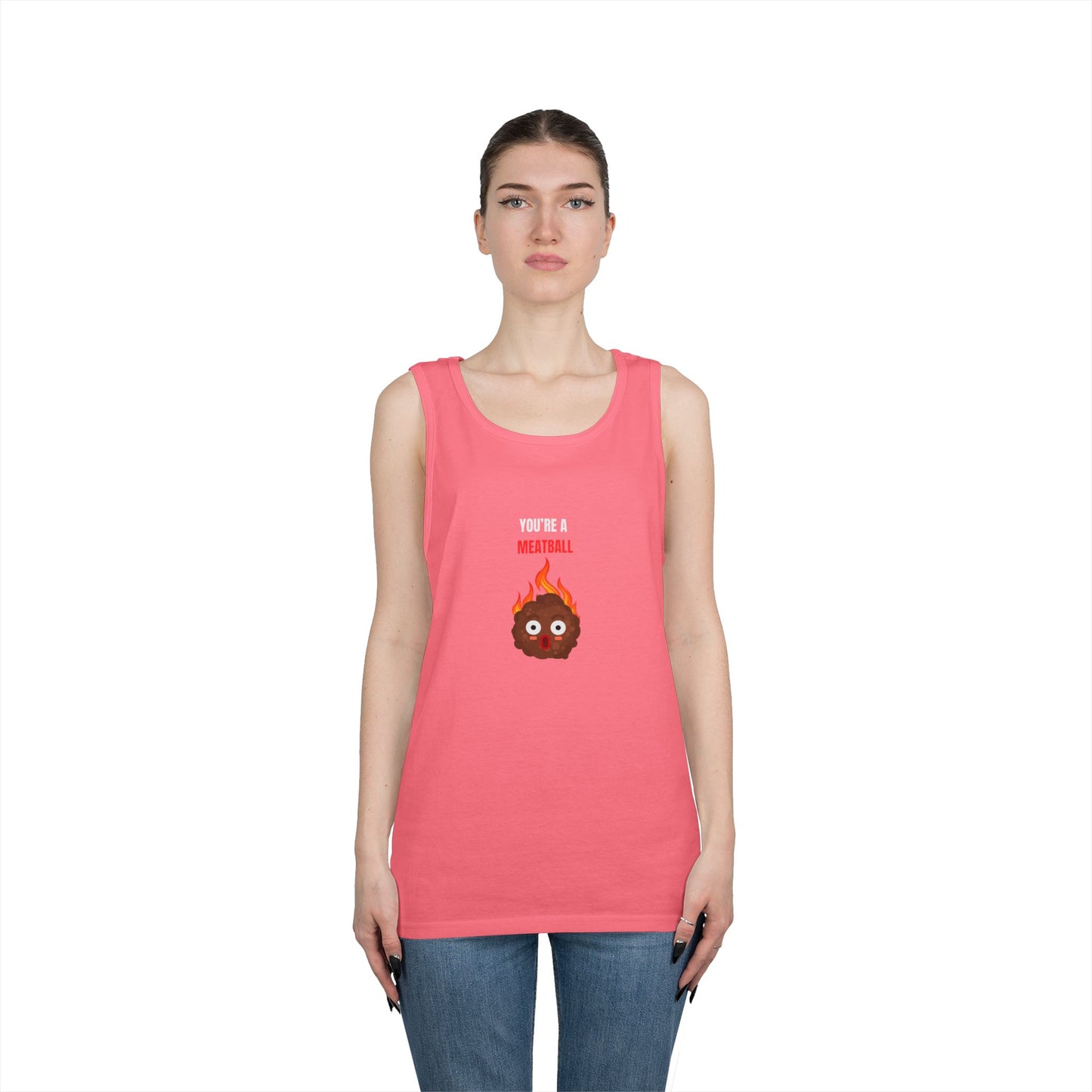 YOU'RE A MEATBALL – Funny Unisex Cotton Tank Top for Pasta Lovers & Goofballs